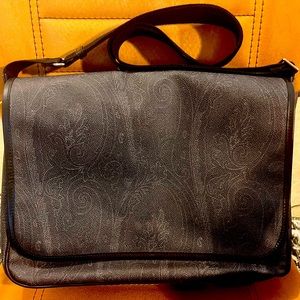Etro, Black Paisley, Messenger Bag